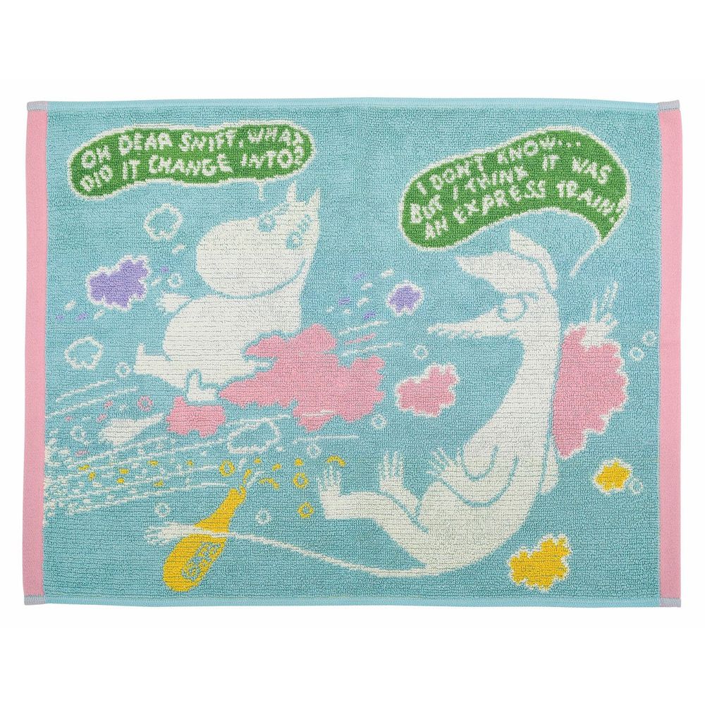 日本千趣會 - 嚕嚕米 純棉吸水毛巾腳踏墊-水藍 (45x60cm)