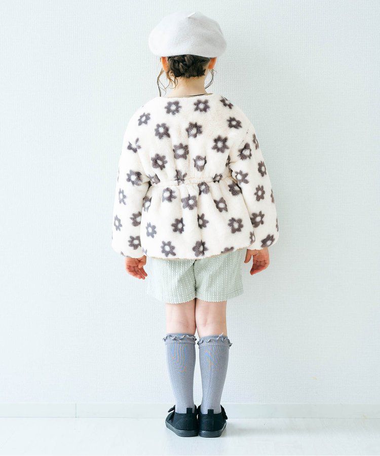 日本 apres les cours - 絎縫束腰氣質金釦雙面穿外套-花朵x淺卡其