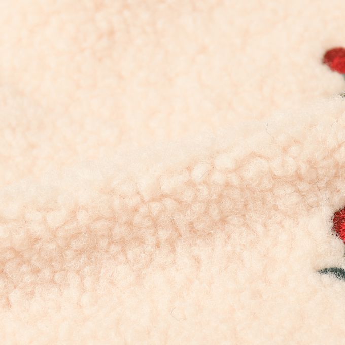 akachan honpo - 洋裝-刷毛 刺繡-淺卡其色