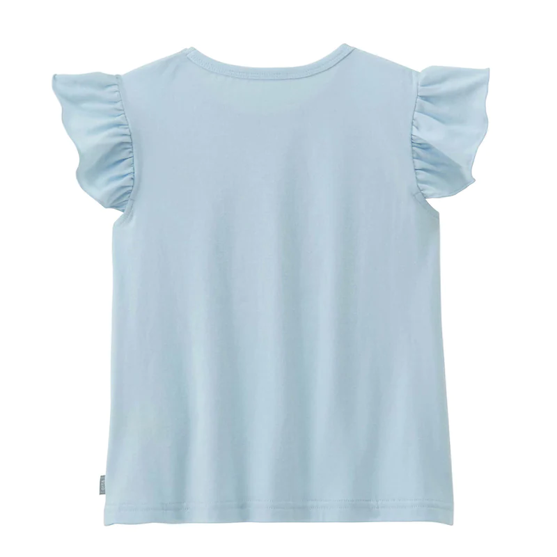 日本千趣會 - GITA 天竺棉印花荷葉無袖T-小雛菊-白