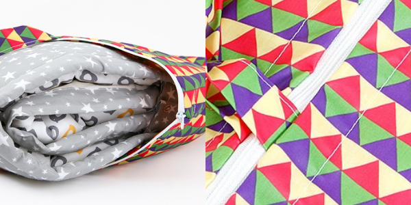 韓國 Coney Island - 防水睡袋收納袋(純棉內裏)-幾何三角形-彩虹 (77.5*42.5*11cm)