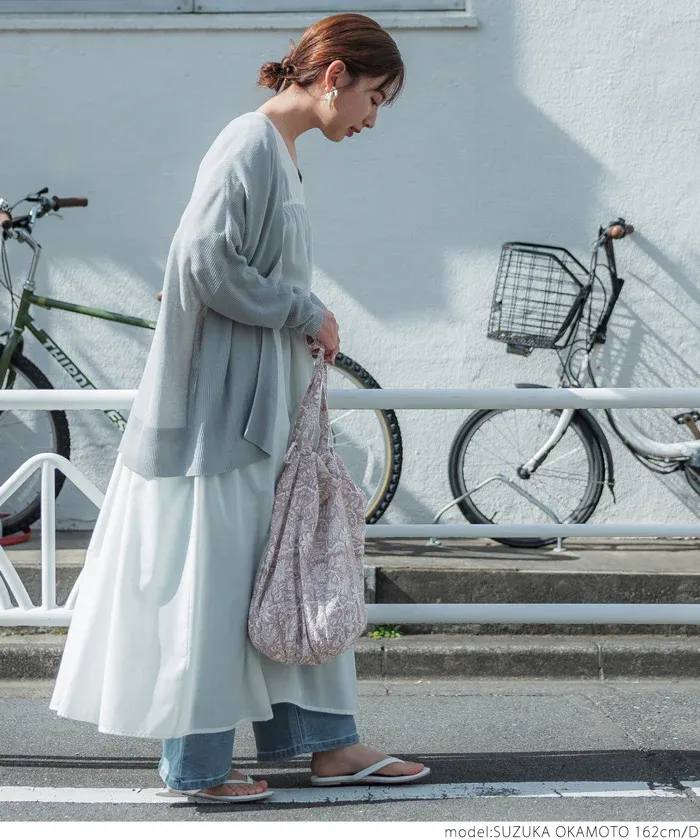 日本 COCA - 100%印度棉木刻版印刷抽繩托特包/購物袋-粉紫