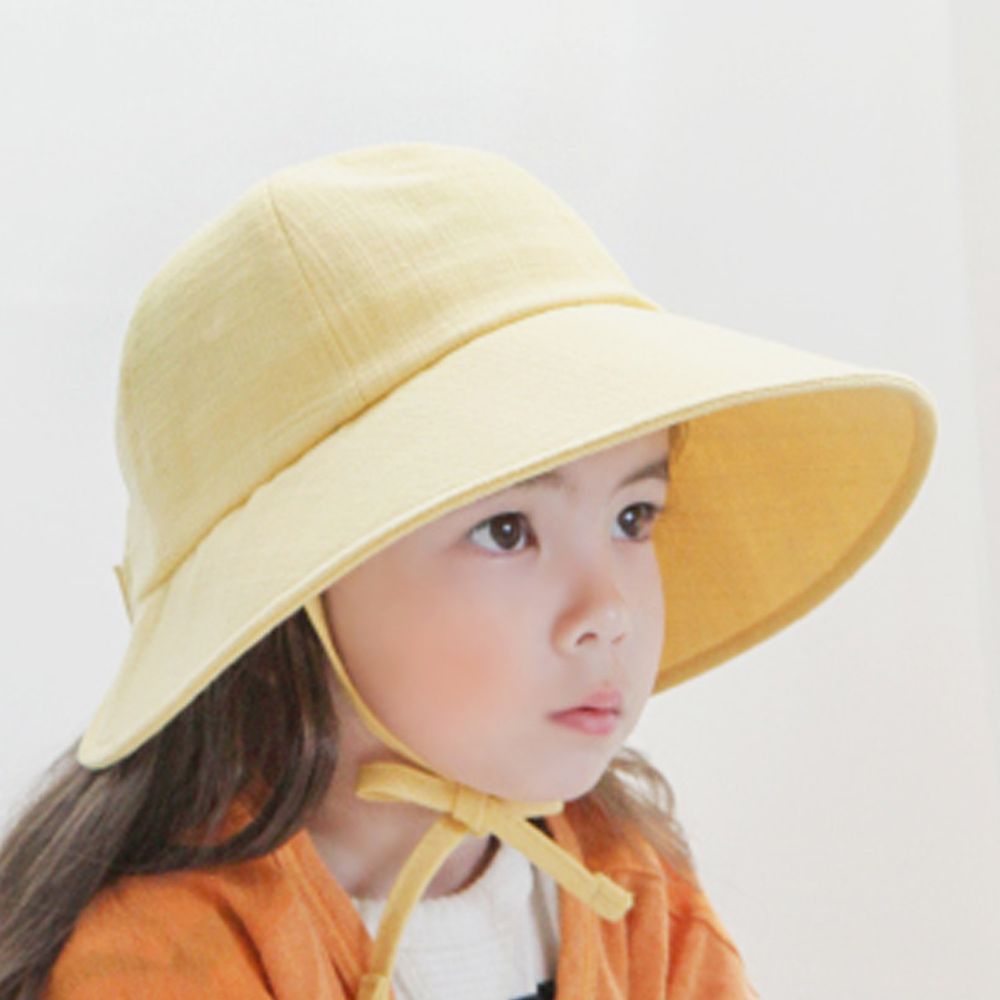 韓國 Babyblee - 挺版大帽簷遮陽帽-黃 (50-55cm)