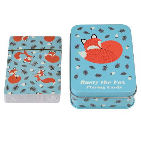 英國 Rex London - 鐵盒撲克牌/紙牌-溫柔狐狸