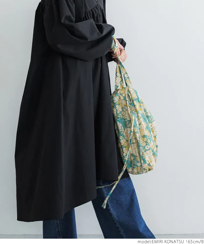 日本 COCA - 100%印度棉木刻版印刷抽繩托特包/購物袋-粉紫