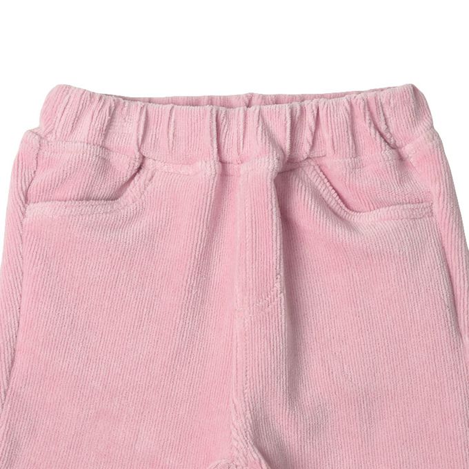 akachan honpo - 10分燈心絨褲-膝蓋圖案-粉紅色