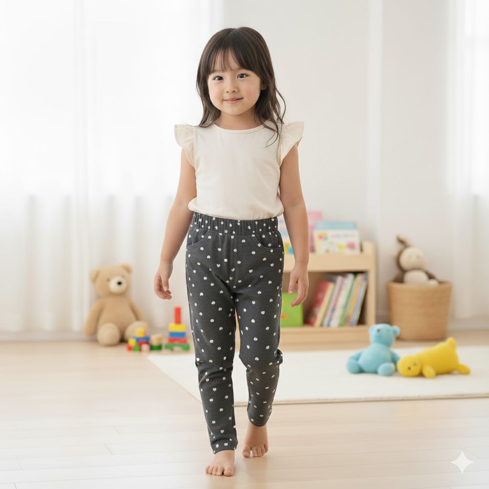 10分經典褲 刷毛內裡-一般合身款 花紋-灰色