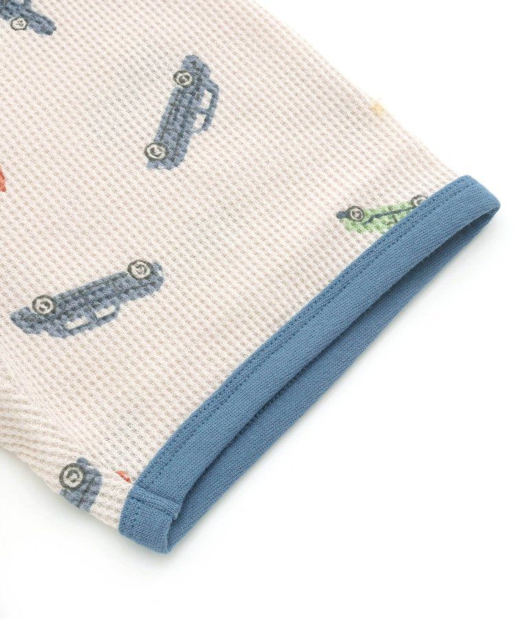 日本 apres les cours - 舒適華夫格短袖成套家居服-車車-灰藍