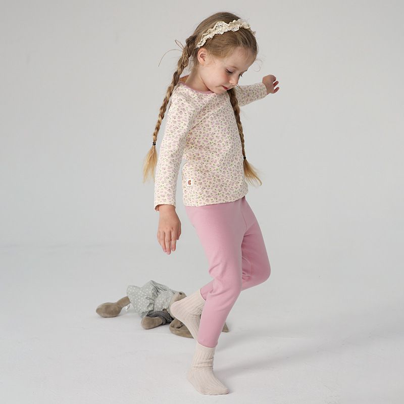 (無螢光劑)厚磅圓領長袖家居服套裝-滿滿葉片-深紫色