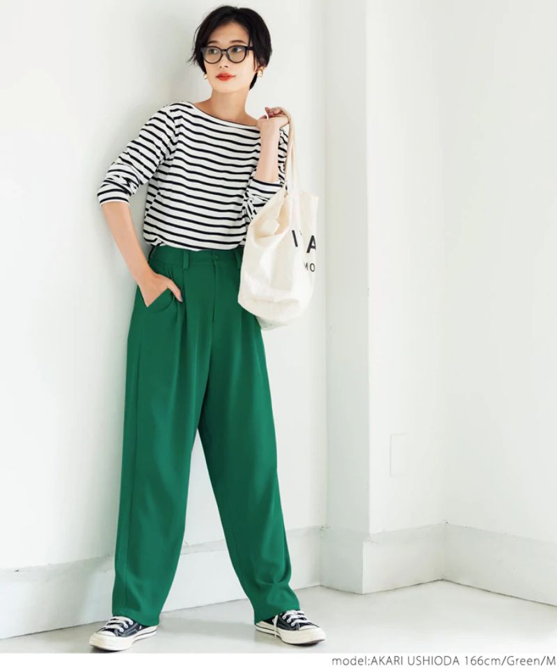 日本 COCA - 後腰鬆緊西裝寬褲-深灰