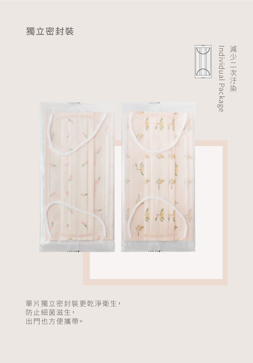 一心一罩 - 成人醫療級親膚無痛耳掛平面口罩/雙鋼印/台灣製-毛絨寶貝熊-10入/盒(未滅菌)