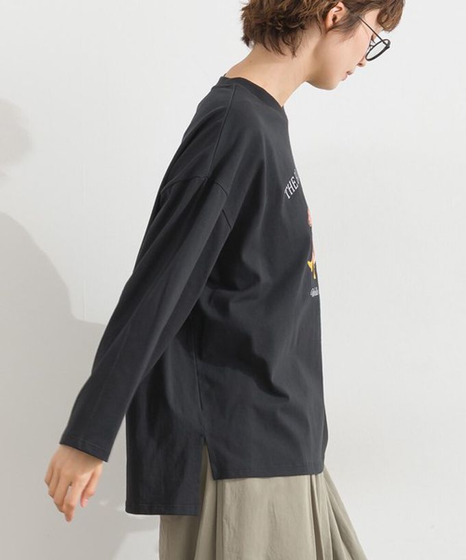 日本 Lupilien - 16支天竺棉休閒長袖上衣-狗狗雨鞋-黑