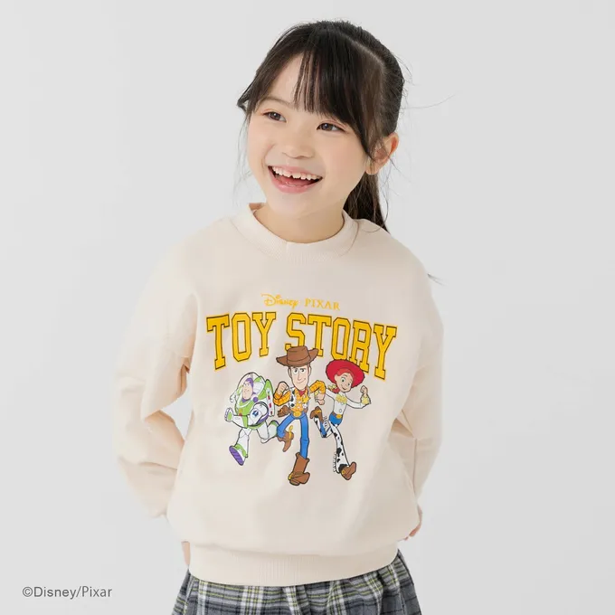 日本 Chil2 - 限定聯名 縮口印花長袖上衣-玩具總動員-飛向宇宙-炭灰