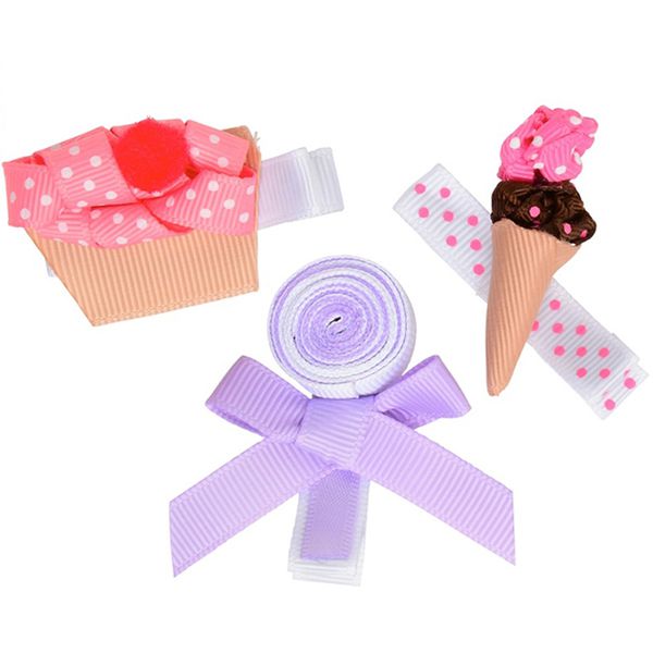 美國 juDanzy - 三入組髮夾-冰淇淋/杯子蛋糕 (單一尺寸)