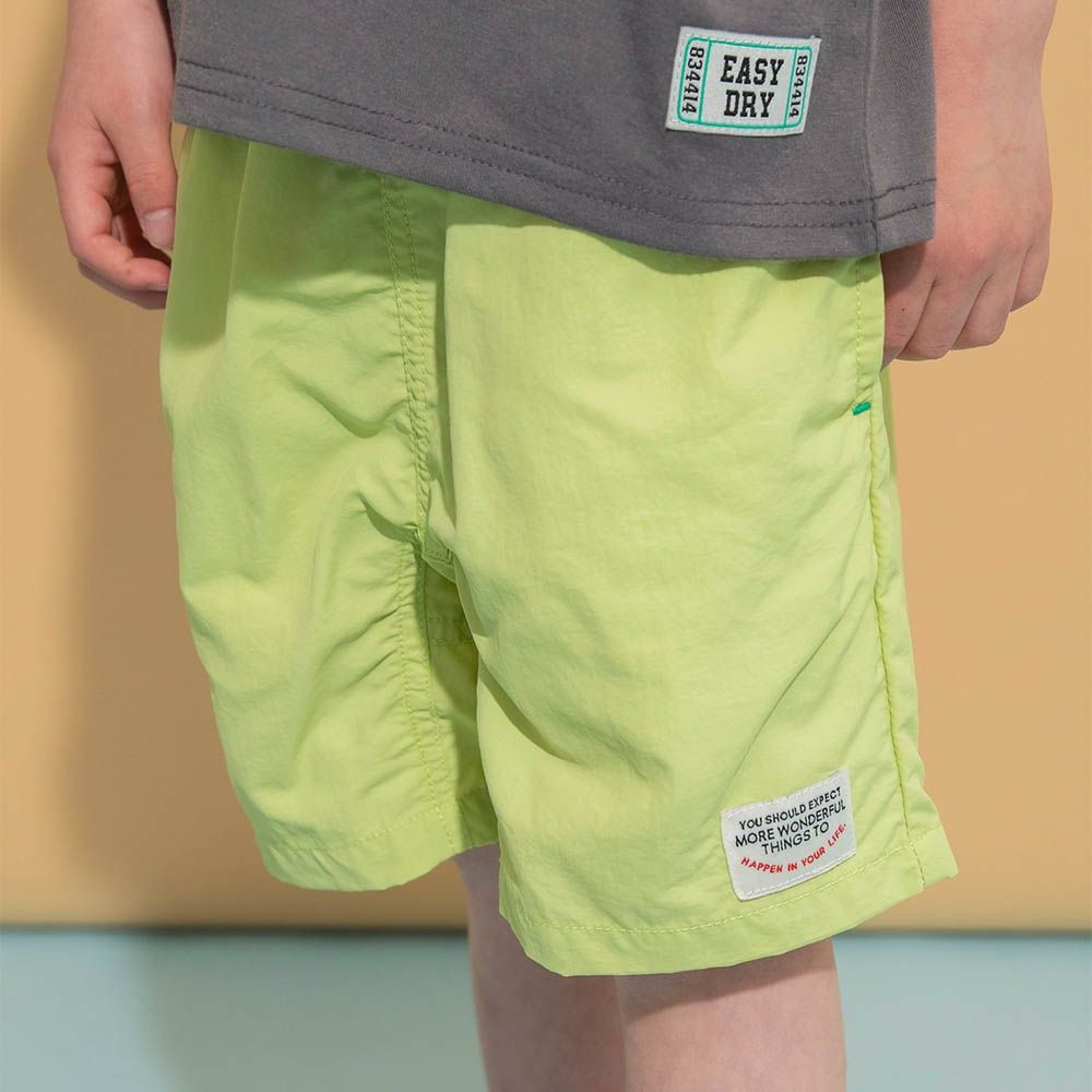 水陸二用 繽紛色短褲(4分丈)-萊姆黃