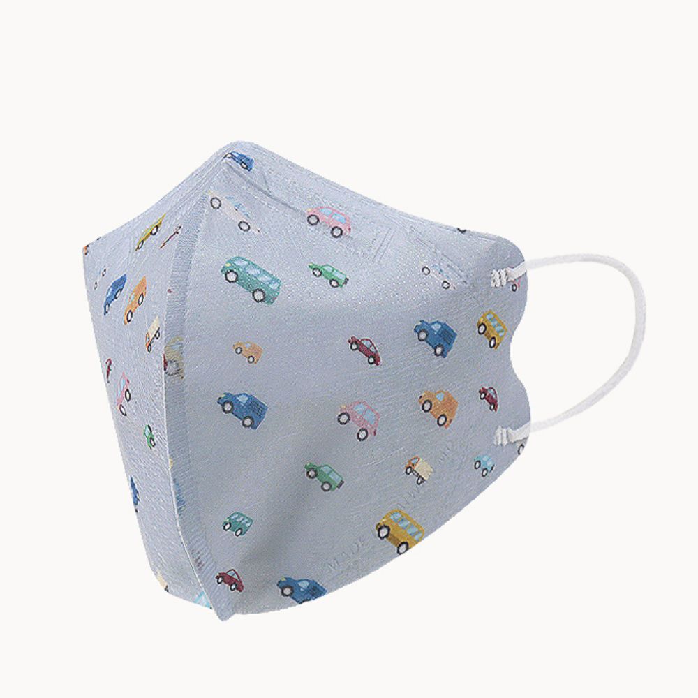 一心一罩 - 大童/成人小臉-醫療級3D立體口罩/4層高防護/雙鋼印/台灣製-車車妙世界-10入/袋(未滅菌)