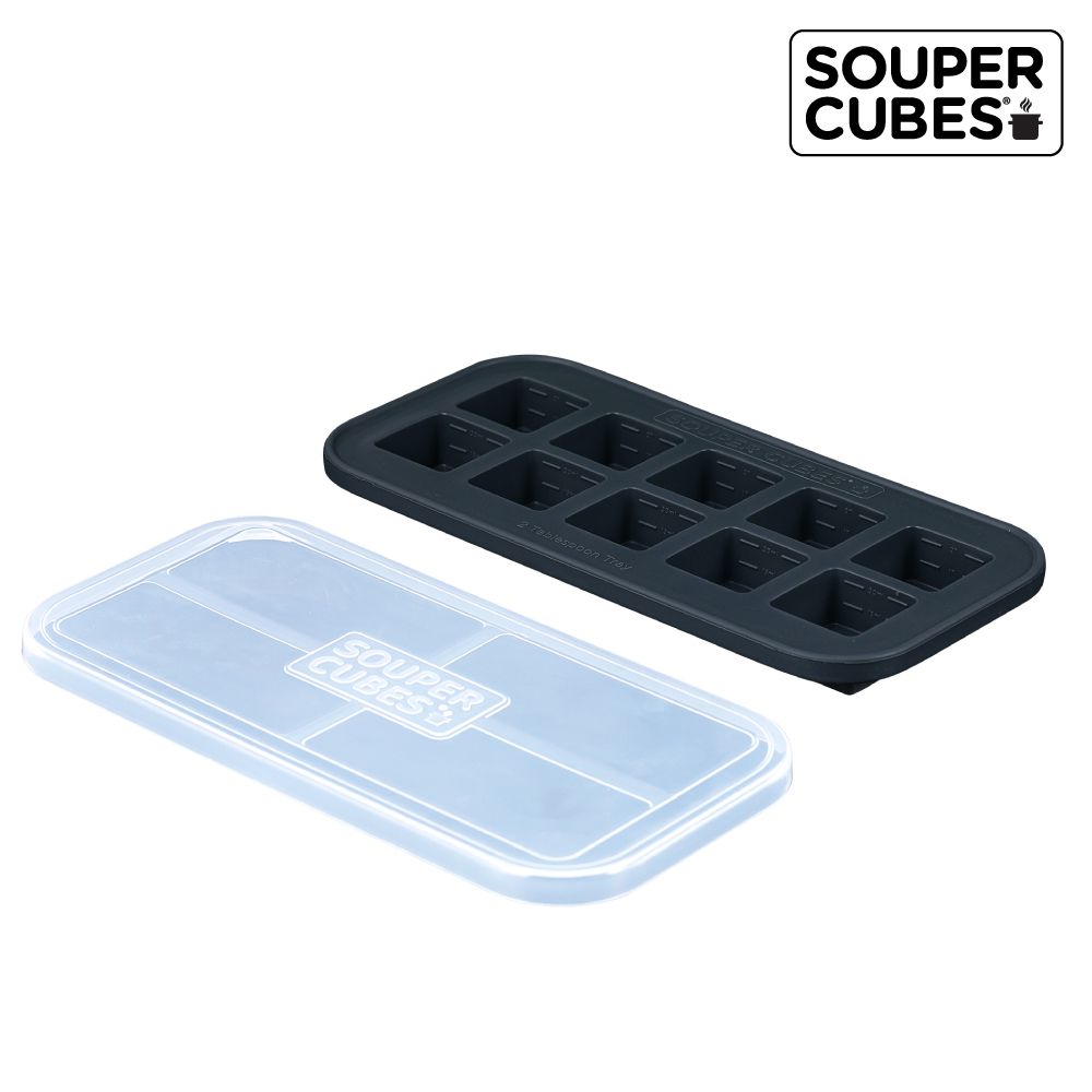 美國SOUPER CUBES - 多功能食品級矽膠保鮮盒10格_曜石灰(30ML/格)