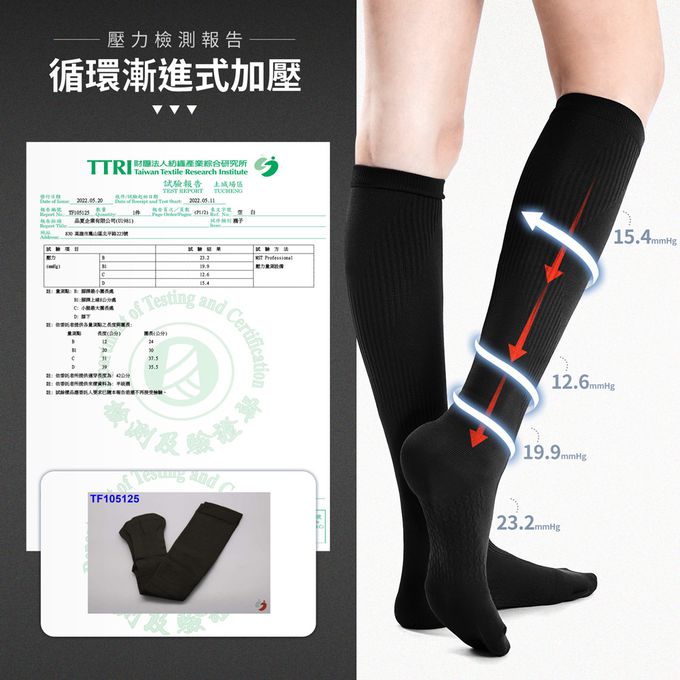 GIAT - 2雙組-石墨烯遠紅外線420D加壓中統襪-黑色 (FREE)