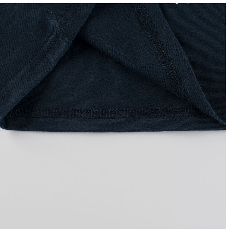 純棉圓領薄長袖上衣-深海探險-深藍色