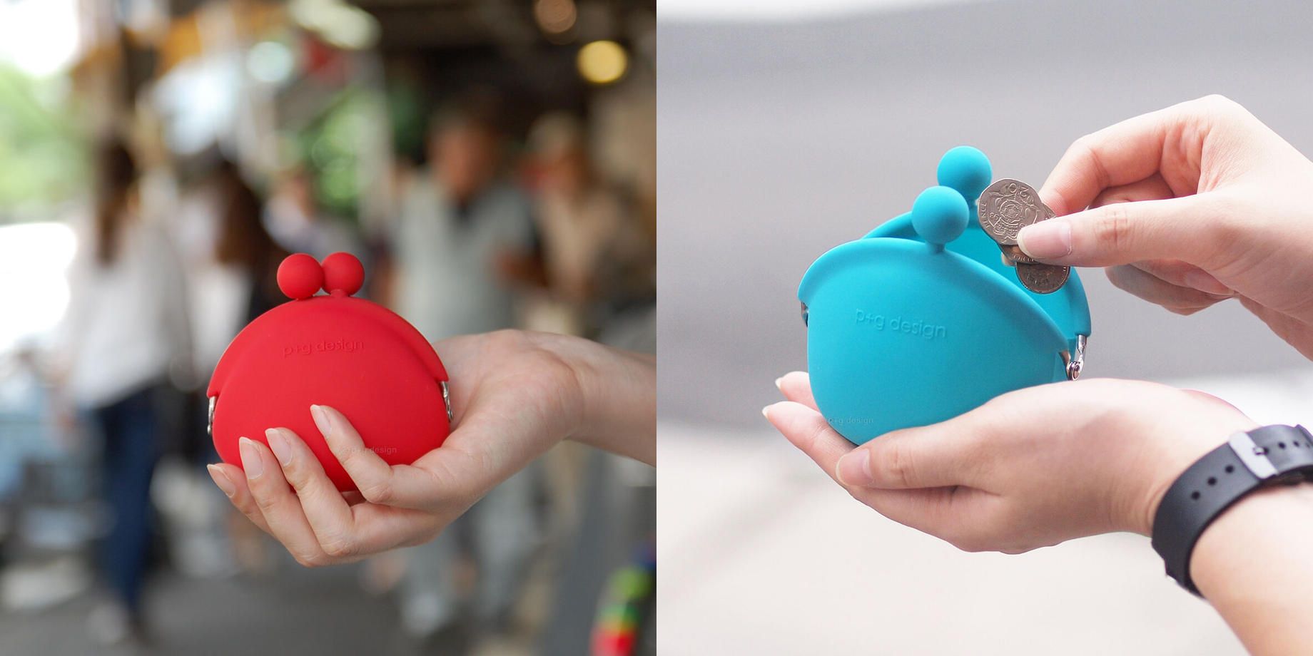 日本P+G design - [人氣熱銷]矽膠胖胖口金零錢包-虎斑 (9.5×8.7×4.5cm)