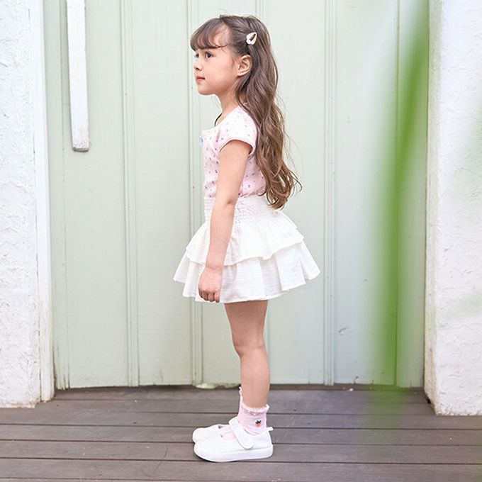 日本 Lycee mine - 澎澎荷葉邊皺褶褲裙-綠