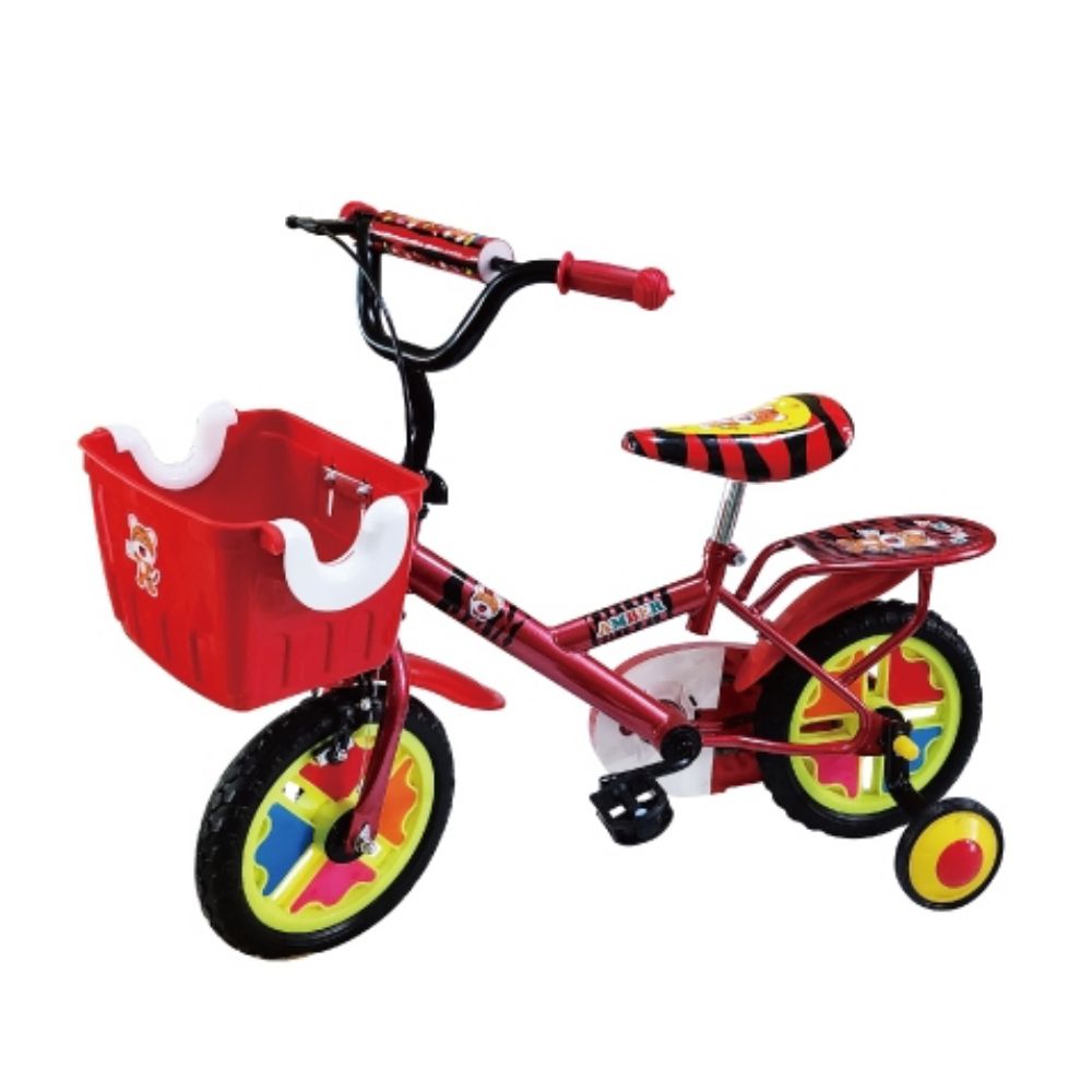 可麗兒 - 12吋老虎免打氣兒童腳踏車-可愛老虎圖案-紅色-毛重10.7公斤,淨重 8.9公斤