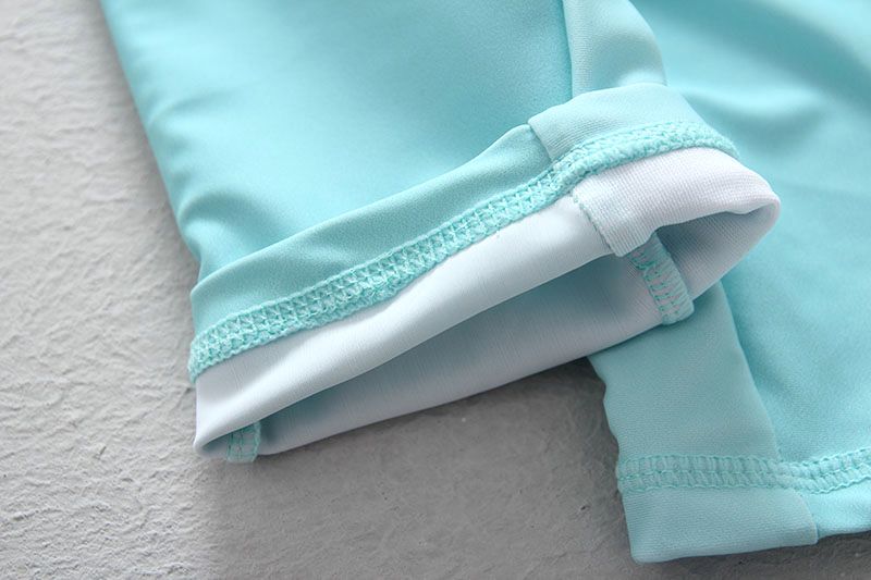 女寶長袖連身泳裝(附帽子)-兔子-淺藍色