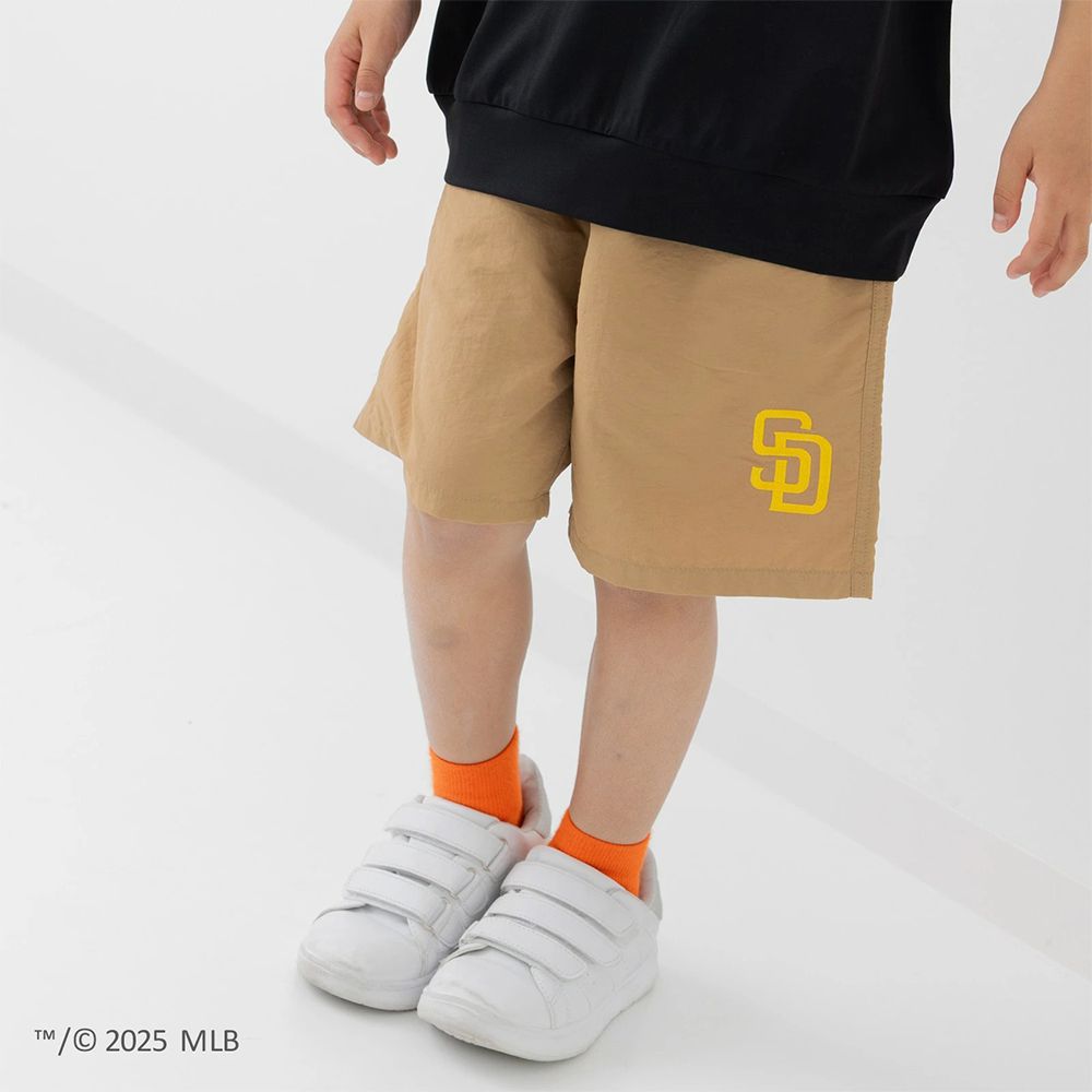 MLB 刺繡logo輕便尼龍短褲-聖地牙哥教士-卡其棕