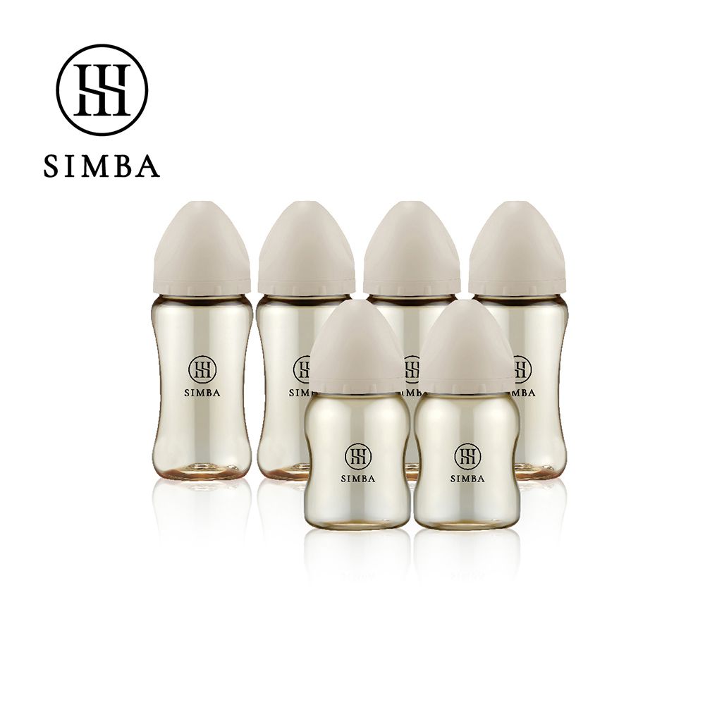 蘊蜜鉑金PPSU寬口防脹氣奶瓶(4中2小)-小流量新生適用-杏茶