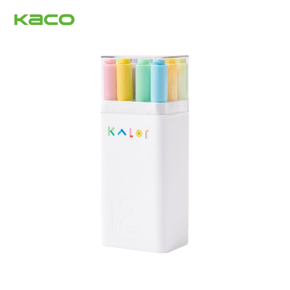 kaco - KALOR綺采12色方頭圓頭兩用粗細色彩馬克筆套組-獨角獸
