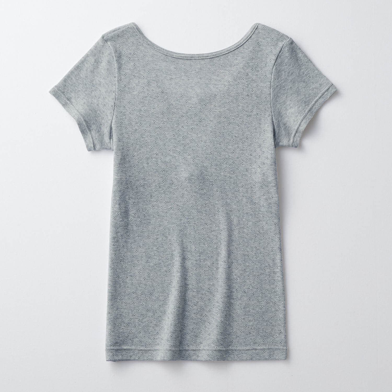 日本 Hummingchouchou - 100%棉 附Bra少女內搭短袖上衣-蝴蝶結-米白