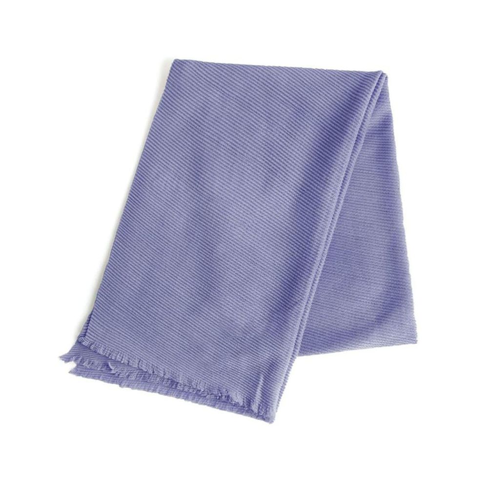 日本 zootie - 立體斜坑羅紋針織圍巾-水藍