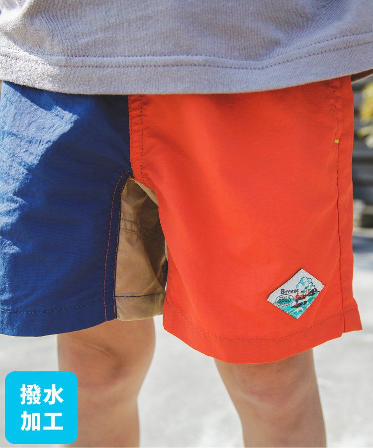 日本 BREEZE - 水陸二用百搭logo裝飾短褲-寶石綠