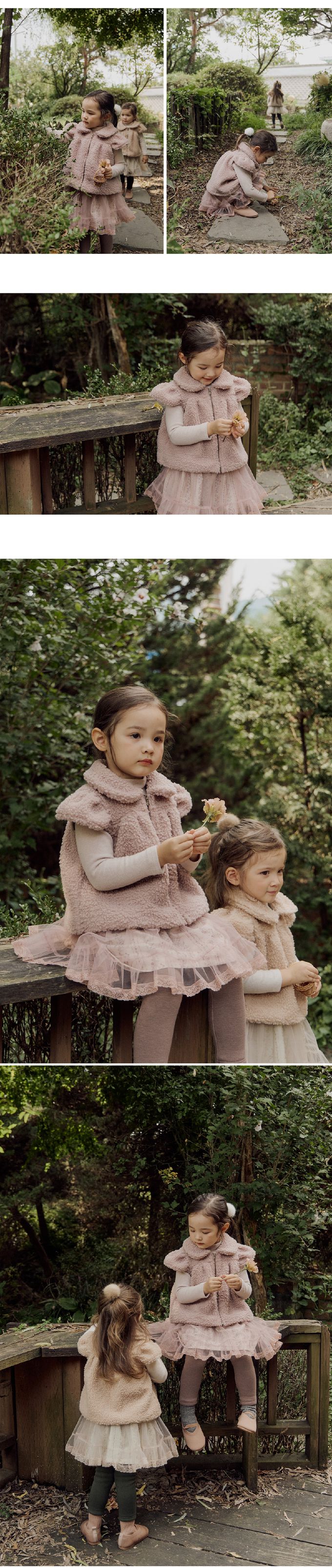 韓國 Puellaflo - 荷葉裝飾中領混毛彈性上衣-淺粉紫