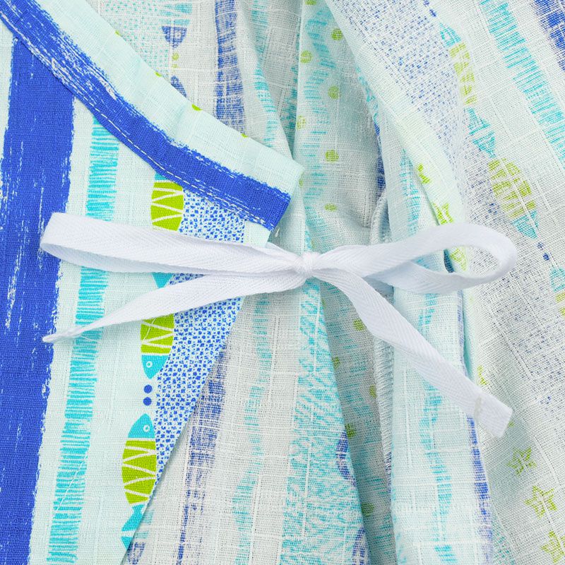 akachan honpo - 甚平包屁衣-小魚-藍色