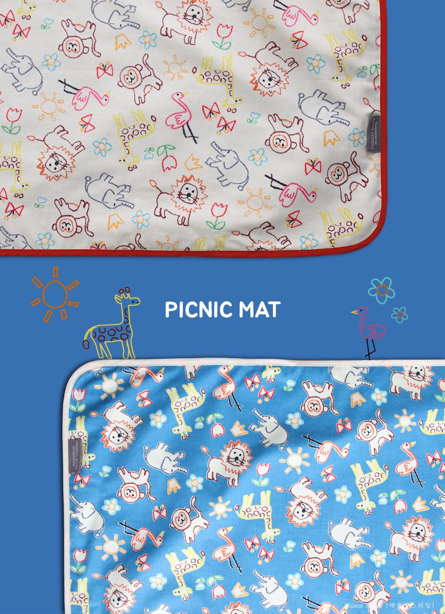韓國 MAISONTEXTILE - 輕便攜帶防水野餐墊-彩色山丘