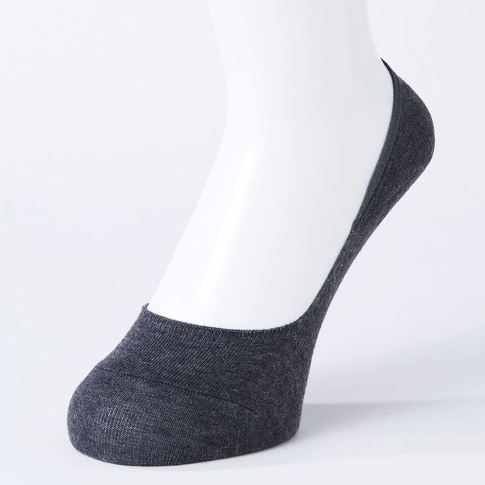 日本 okamoto - 超強專利防滑ㄈ型隱形襪-深履款-深灰-棉混