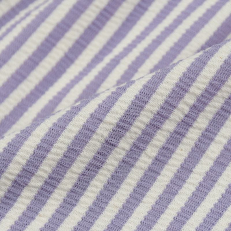 akachan honpo - 短袖洋裝 楊柳布-直條紋-藍色