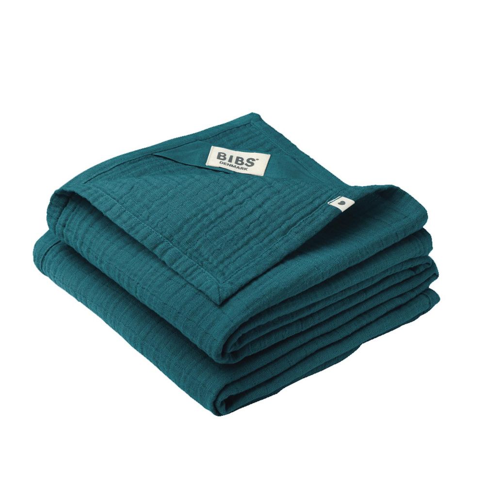 丹麥BIBS - Muslin Cloth有機棉紗布安撫巾-湖水綠-2入