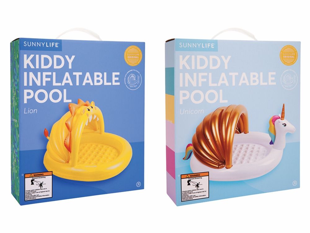 澳洲Sunnylife - 兩用兒童充氣游泳池/浮床-遮陽款-獨角獸