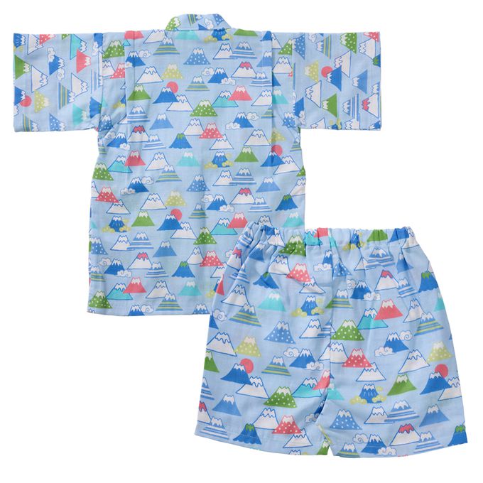 akachan honpo - 兩件式甚平-富士山-淺藍色