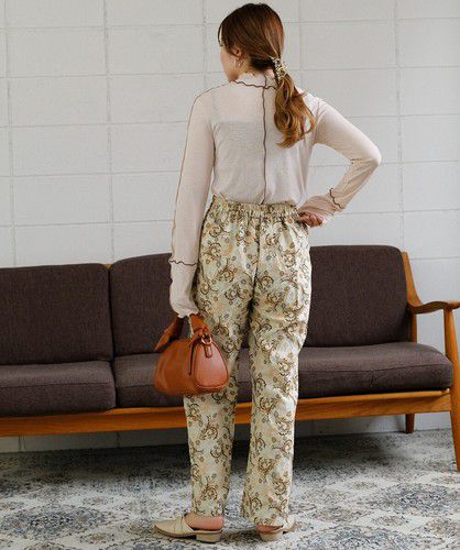 日本 Bou Jeloud - 木耳滾邊長袖上衣-淺灰