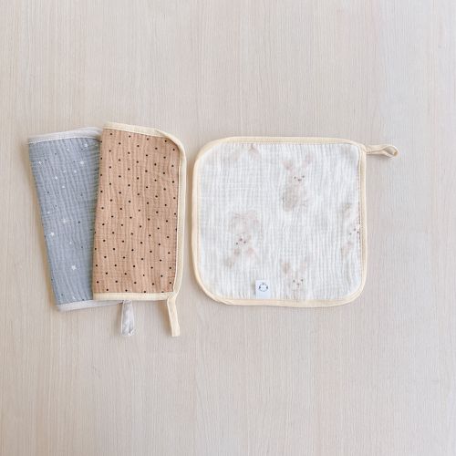 四層紗萬用紗布方巾6件組 (F碼25X25CM)
