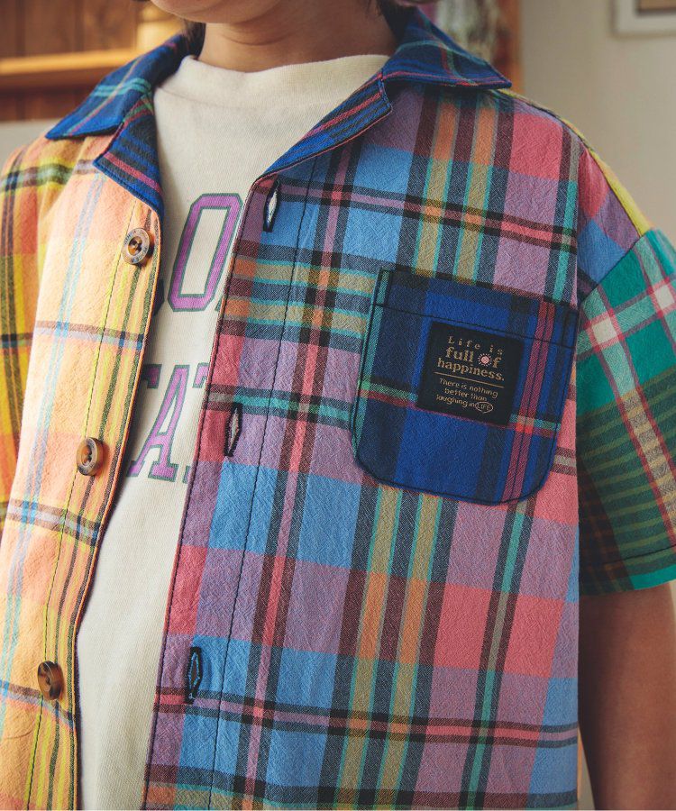 日本 BREEZE - 帥氣印花開襟短袖襯衫-丹寧藍