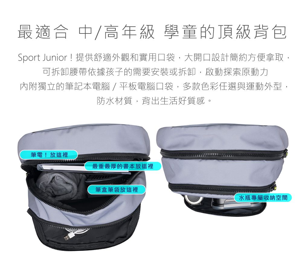 Beckmann - Sport Junior 護脊書包 30L-灰迷彩2.0