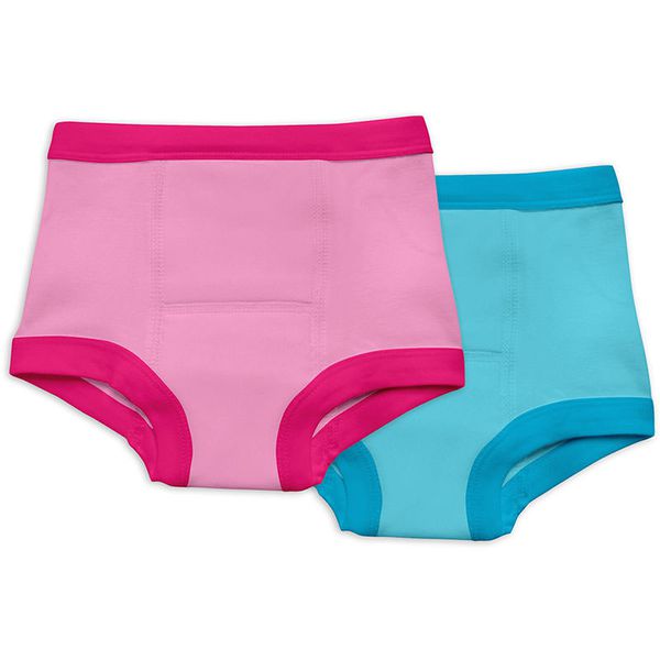 美國 green sprouts - 小綠芽有機棉學習褲2入組-粉藍組