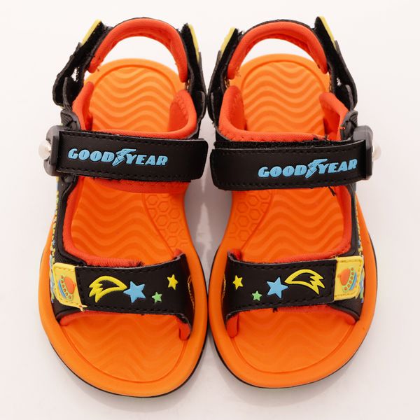 GOODYEAR - 運動童鞋-磁扣夏日運動涼鞋(中童)-黑橘