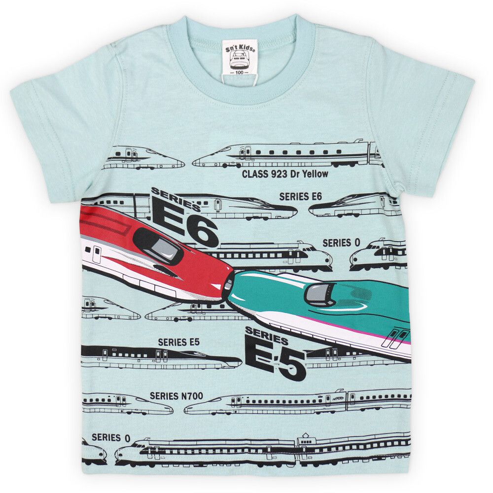 日本服飾代購 - 純棉印花短袖上衣-新幹線頭對頭-灰