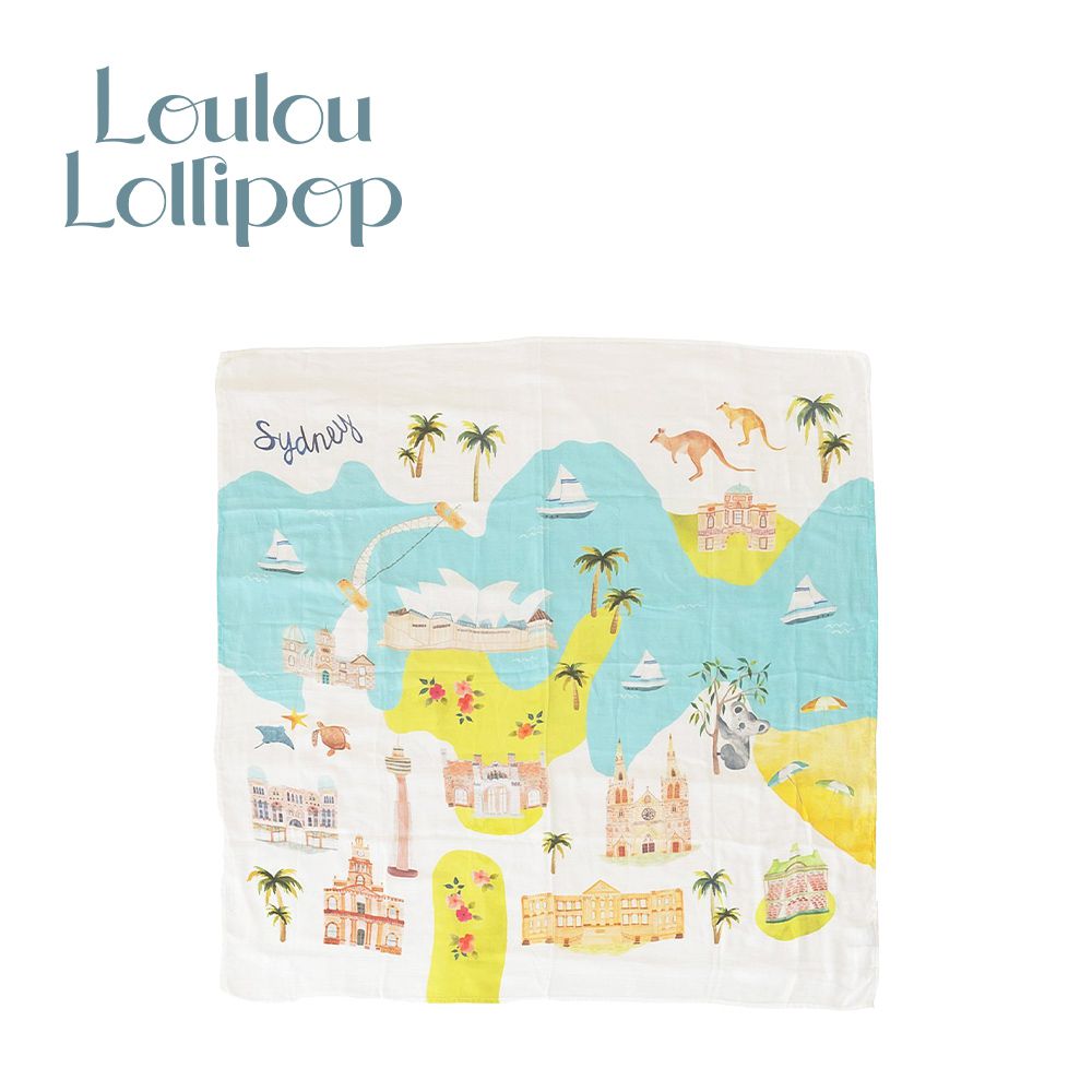 Loulou Lollipop - 竹纖維透氣包巾 - 城市款-澳洲雪梨 (120x120cm)