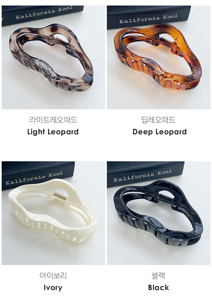 韓國 Soo&Soo - 鏤空波浪造型髮夾/抓夾-白